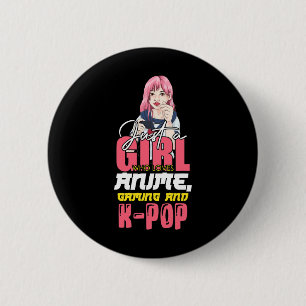 Gamer Girl Just A Girl Who Loves Anime Gaming And 6 Cm Round Badge