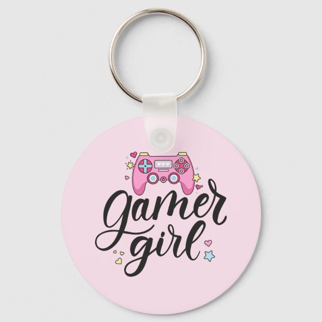 Gamer Girl Key Ring (Front)