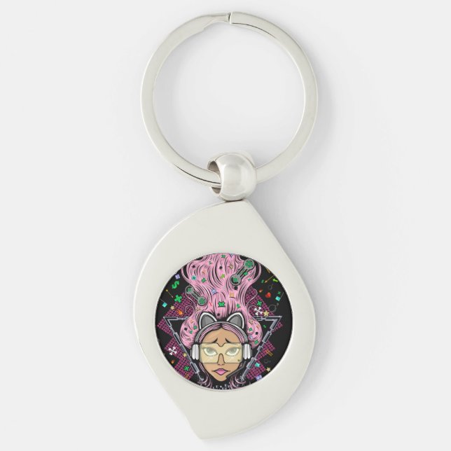 Gamer Girl Key Ring (Front)