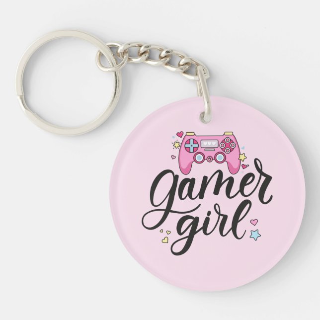 Gamer Girl Key Ring (Front)
