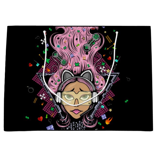 Gamer Girl Large Gift Bag (Front)