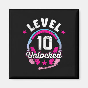 Gamer Girl Level 10 Unlocked Video Game 10th Birth Magnet