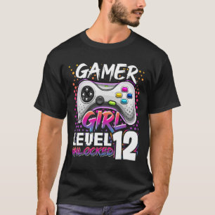 Gamer Girl Level 12 Unlocked Video Game 12th Birth T-Shirt