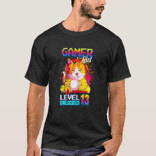 gamer girl level 13 unlocked 13th birthday gamer T-Shirt