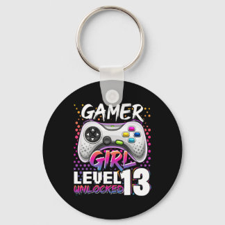 Gamer Girl Level 13 Unlocked Video Game 13th Birth Key Ring