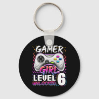Gamer Girl Level 6 Unlocked Video Game 6th Birthda