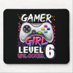 Gamer Girl Level 6 Unlocked Video Game 6th Birthda Mouse Pad<br><div class="desc">Gamer Girl Level 6 Unlocked Video Game 6th Birthday Gift</div>