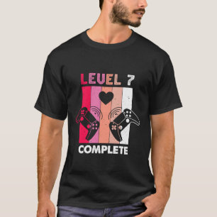 Gamer Girl Level 7 Complete 7 Funny 7th Wedding An T-Shirt