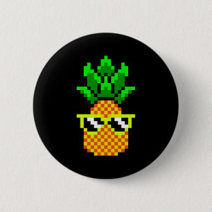 Gamer Girl Pineapple Sungles Retro 8-bit Video Gam 6 Cm Round Badge