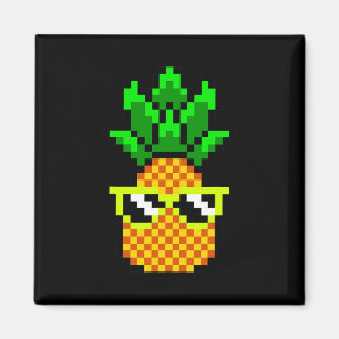 Gamer Girl Pineapple Sungles Retro 8-bit Video Gam Magnet