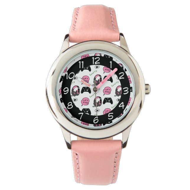 Gamer Girl Pink and Black    Watch (Front)