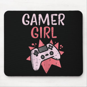 Gamer Girl Pink Game Controller Cute Video Gaming  Mouse Pad