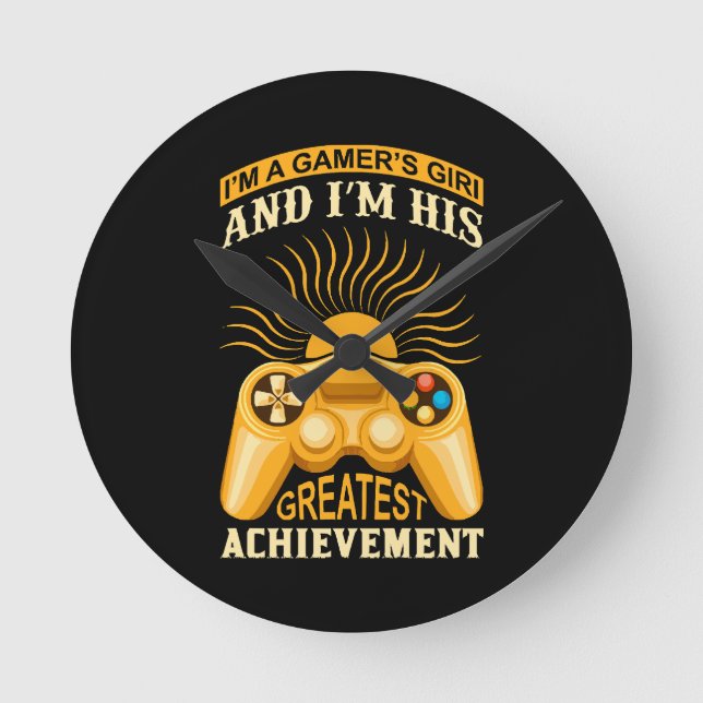 Gamer girl round clock (Front)