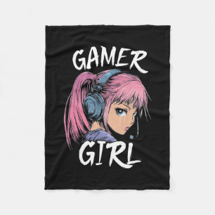 Gamer Girl Shirt For Girls Teens Women Video Gamin Fleece Blanket