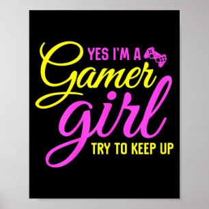 Gamer Girl Shirt Video Game for Women Gaming Poster