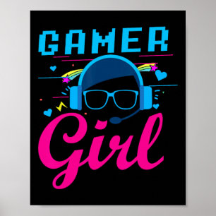 Gamer Girl Shirt Video Game Gifts For Women Gaming Poster