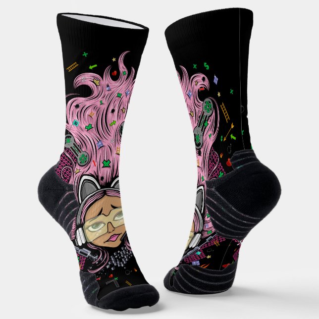 Gamer Girl Socks (Angled)