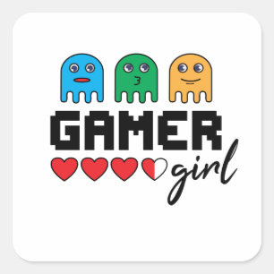 Gamer Girl Square Sticker