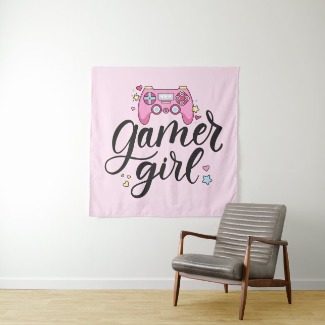 Gamer Girl Tapestry (In Situ)