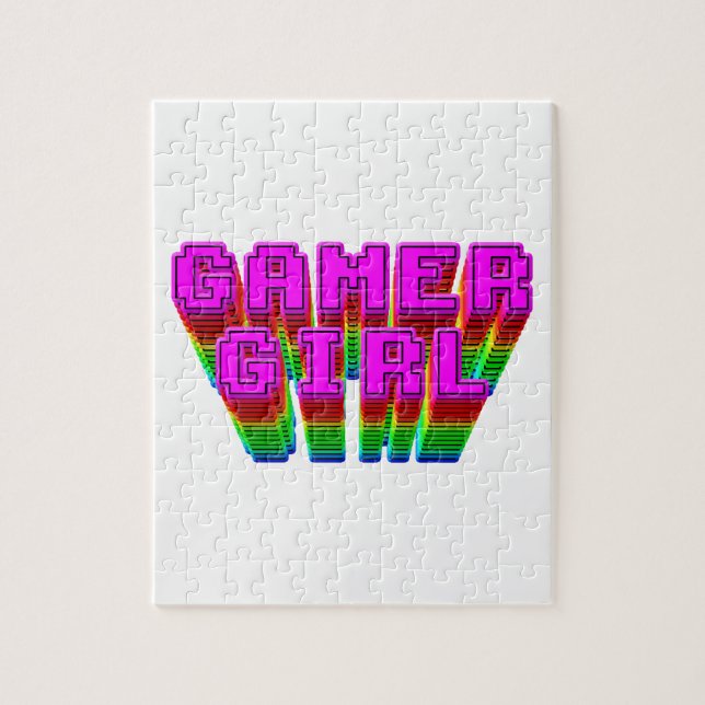 Gamer Girl Text Jigsaw Puzzle (Vertical)
