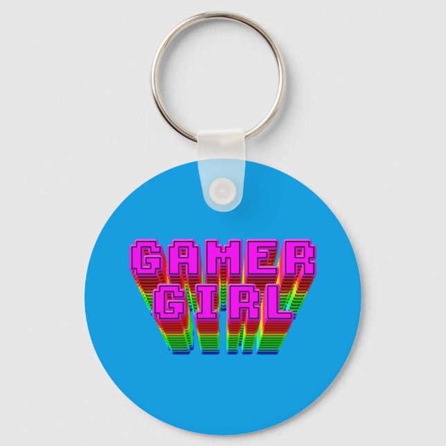 Gamer Girl Text Key Ring (Front)