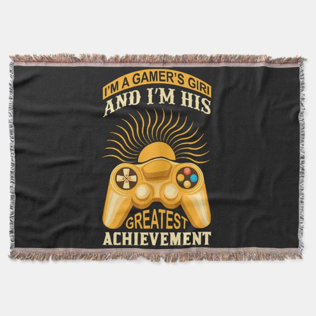 Gamer girl throw blanket (Front)