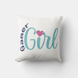 Gamer Girl Throw Pillow - Perfect Gaming Gift