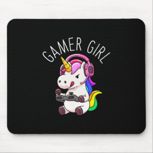 Gamer Girl Unicorn Gaming Cute Video Game Gift Wom Mouse Pad