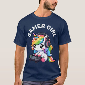 Gamer Girl Unicorn Gaming Cute Video Game Women Gi T-Shirt