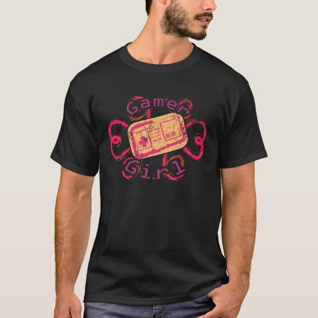 Gamer Girl Video Play Computer Games T-Shirt (Front)