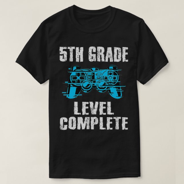Gamer Graduation 5th Grade Level Complete Video Ga T-Shirt (Design Front)