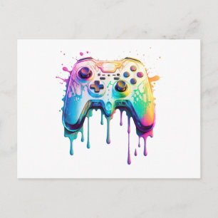 Gamer Graphic Video Game - Colourful Video Game Lo Postcard