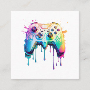 Gamer Graphic Video Game - Colourful Video Game Lo Square Business Card