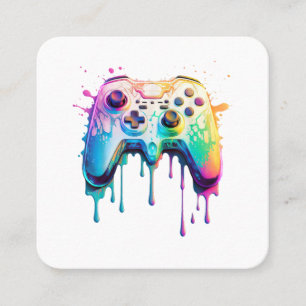 Gamer Graphic Video Game - Colourful Video Game Lo Square Business Card