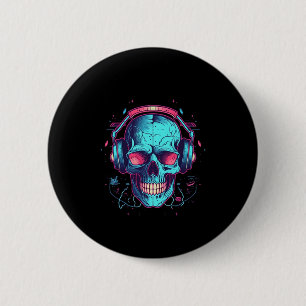Gamer Halloween Costume Skull Gaming Video-game  6 Cm Round Badge