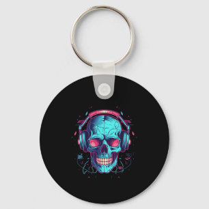 Gamer Halloween Costume Skull Gaming Video-game Key Ring