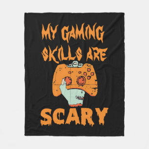 Gamer Halloween Gaming Skills are Scary funny Fleece Blanket