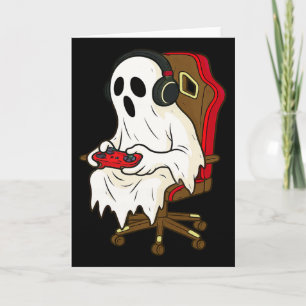 Gamer Halloween Ghost Scary Gaming Video Game Boys Card