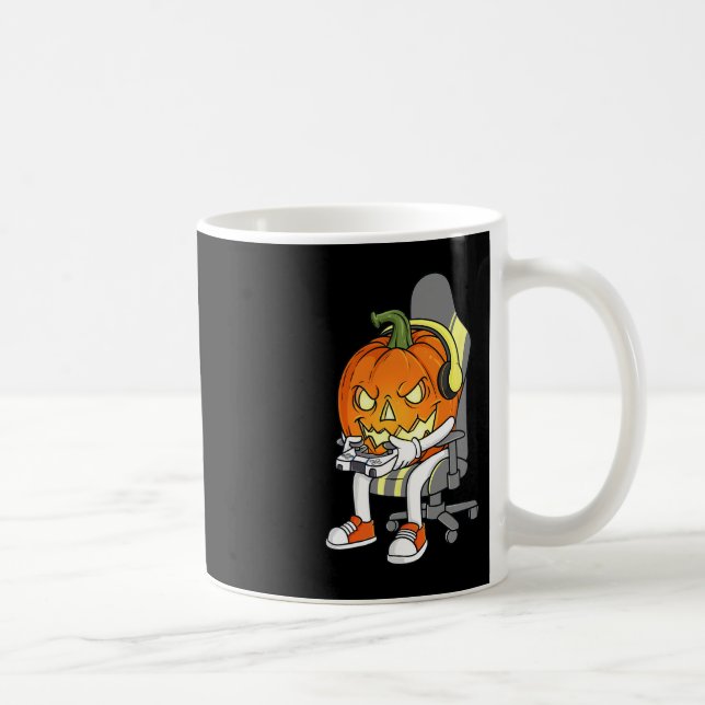 Gamer Halloween Jackolantern Scary Gaming Boys Kid Coffee Mug (Right)