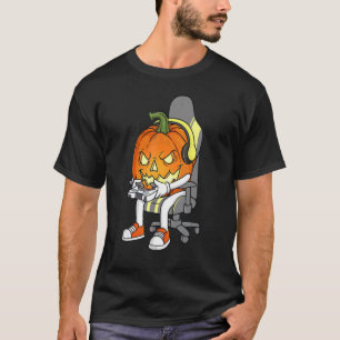 Gamer Halloween Jackolantern Scary Gaming Boys Kid T-Shirt