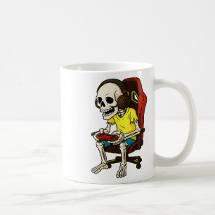Gamer Halloween Skeleton Scary Gaming Video Game B Coffee Mug