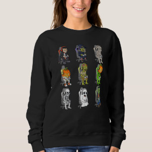 Gamer Halloween Skeleton Vampire Gaming Mummy Boys Sweatshirt