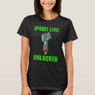 Gamer Halloween Spooky Level Unlocked Zombie Boys  T-Shirt