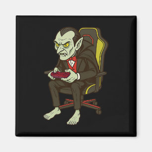 Gamer Halloween Vampire Scary Gaming Video Game Bo Magnet
