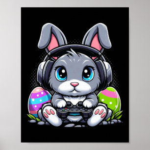 Gamer Happy Easter Day Bunny Egg Funny Boys Girls Poster