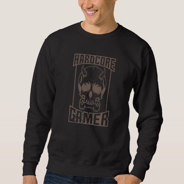 Gamer Head with Horns and Controller Sweatshirt (Front)