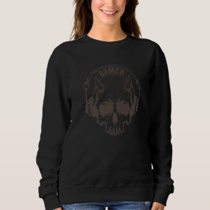 Gamer Head with Horns and Headset Sweatshirt
