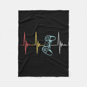 Gamer Heartbeat Controller For Nerd Multiplayer Ga Fleece Blanket