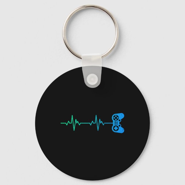 Gamer Heartbeat Cool Video Game Controller For Ner Key Ring (Front)