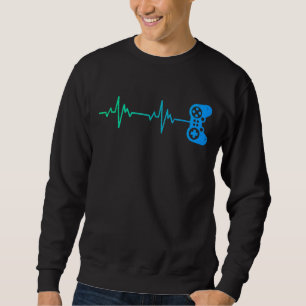 Gamer Heartbeat Cool Video Game Controller Sweatshirt